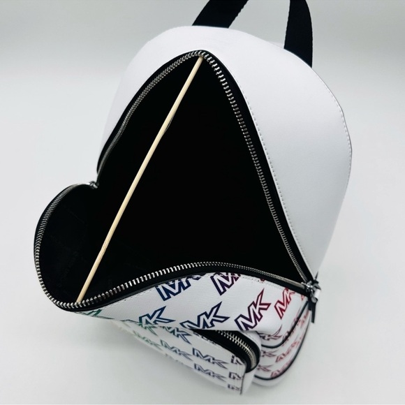 Michael Kors Cooper Commuter Medium Sling Bag Backpack MK Rainbow Optic White - Picture 11 of 14